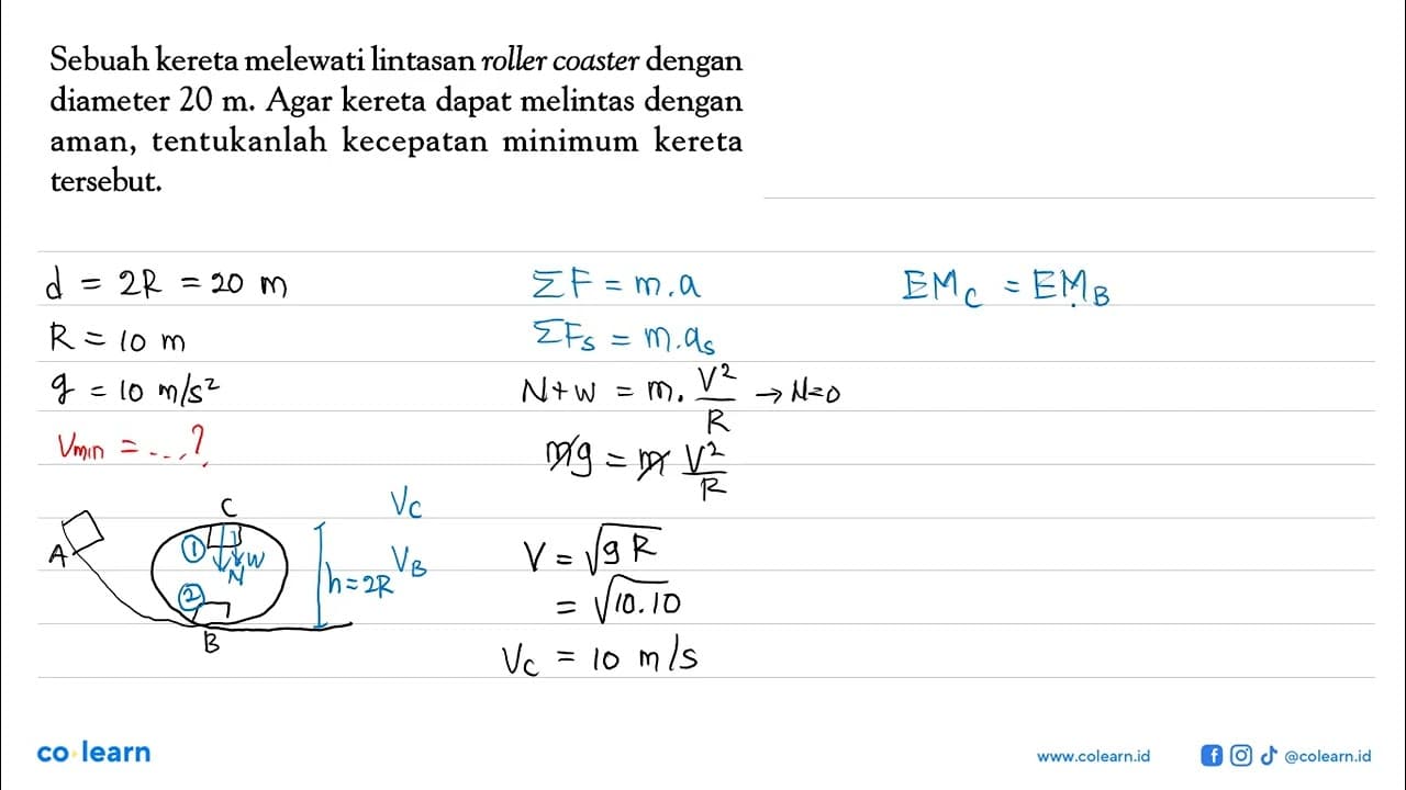 Sebuah kereta melewati lintasan roller coaster dengan