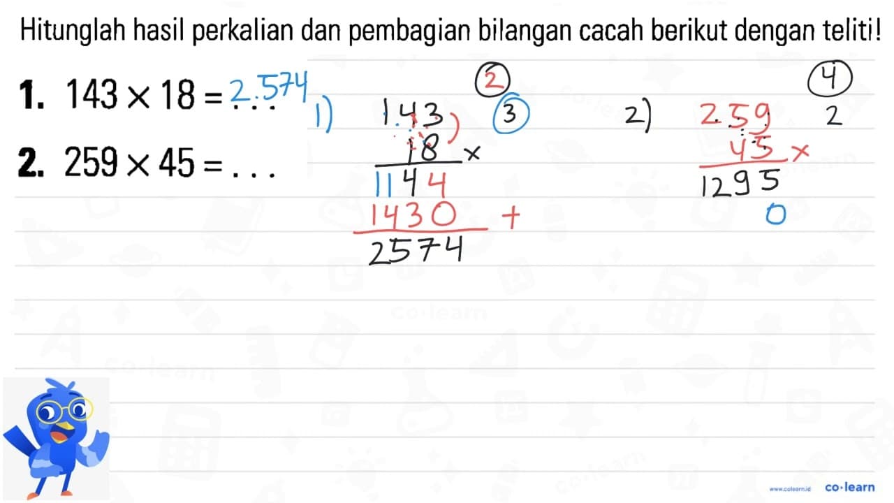 1.143X18 = 2. 259 X 45=