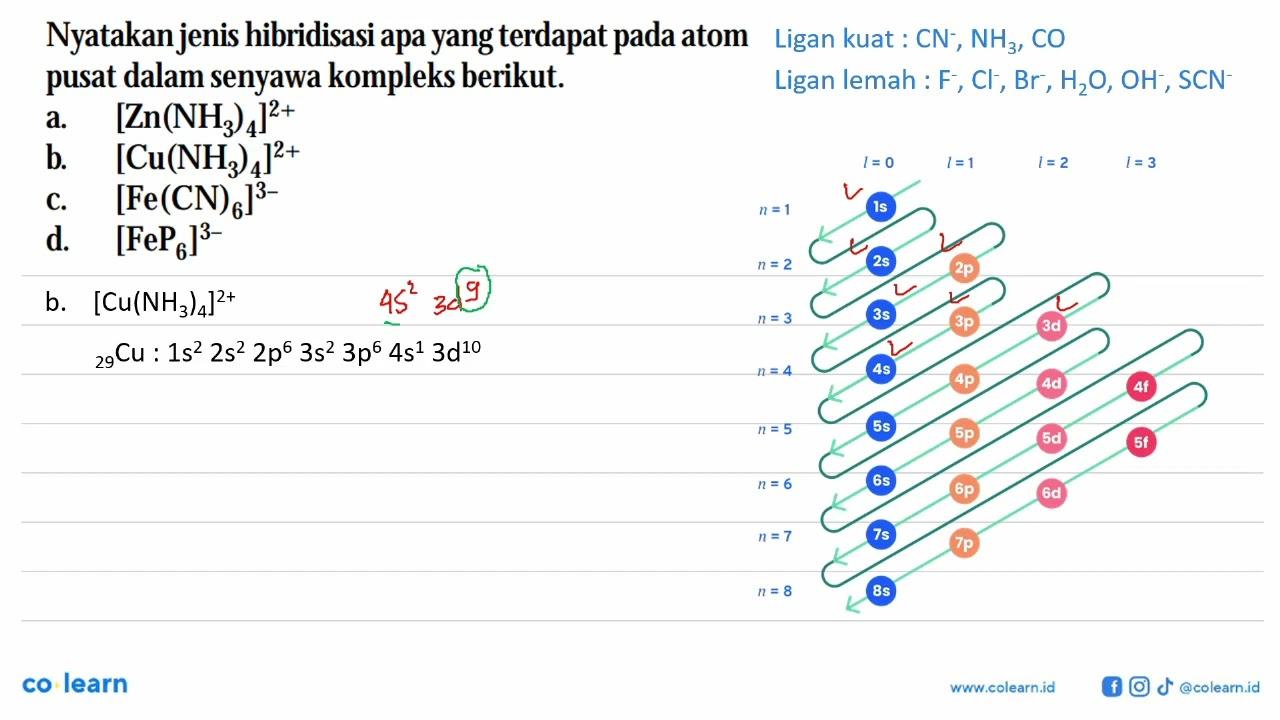 Nyatakan jenis hibridisasi apa yang terdapat pada atom