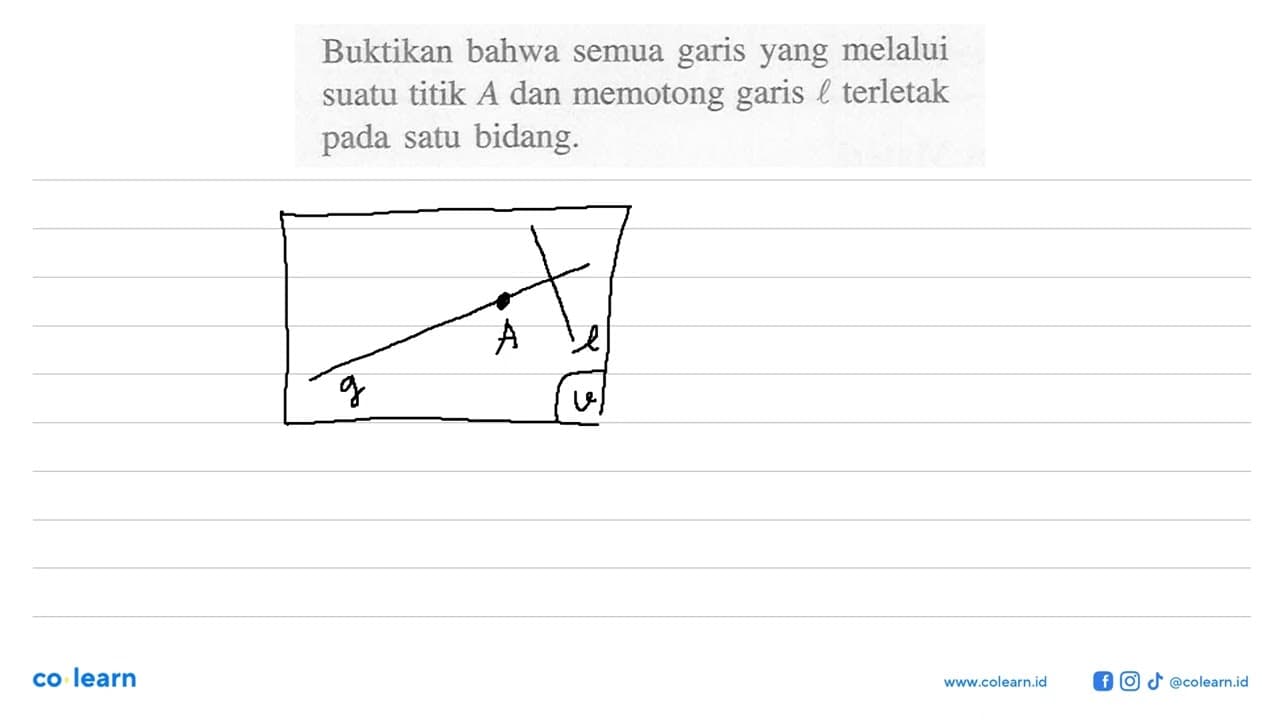 Buktikan bahwa semua garis yang melalui suatu titik A dan