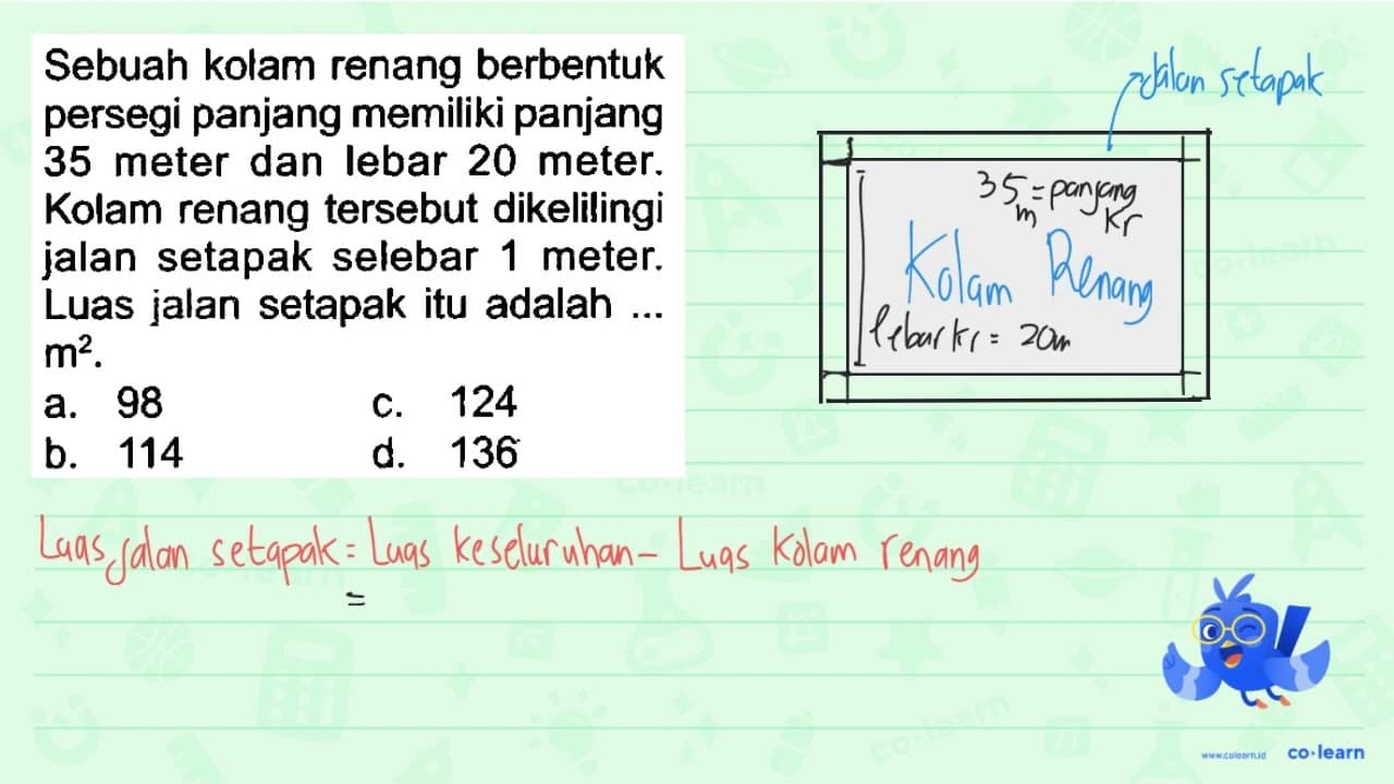 Sebuah kolam renang berbentuk persegi panjang memiliki