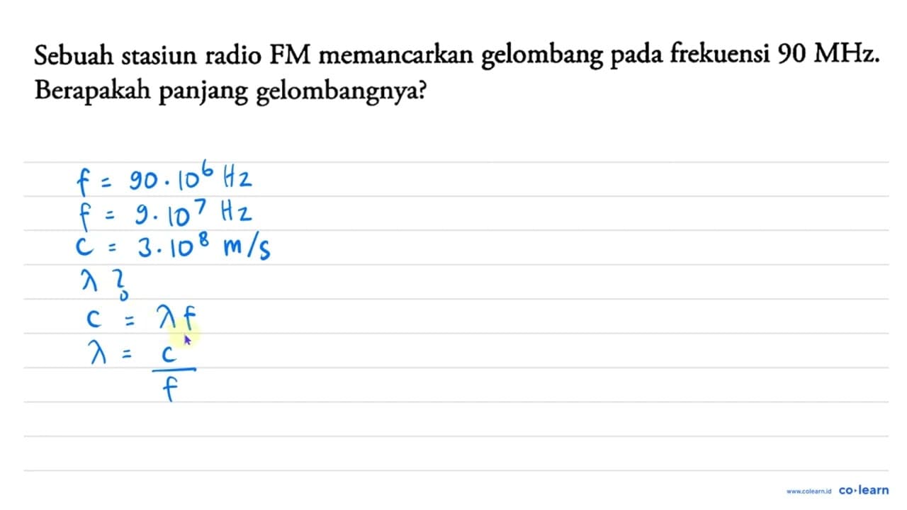 Sebuah stasiun radio FM memancarkan gelombang pada