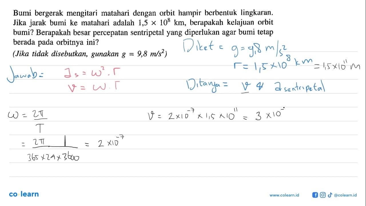 Bumi bergerak mengitari matahari dengan orbit hampir