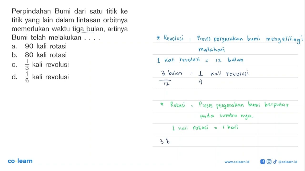 Perpindahan Bumi dari satu titik ke titik yang lain dalam