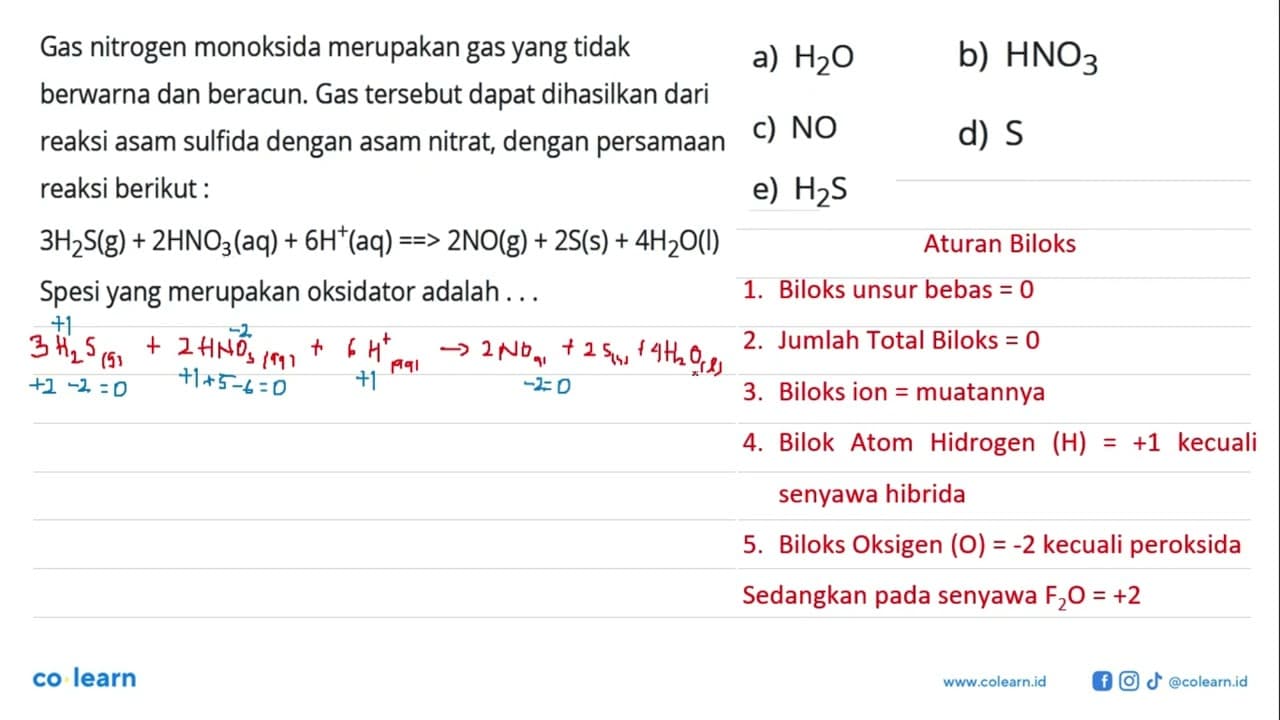 Gas nitrogen monoksida merupakan gas yang tidak berwarna