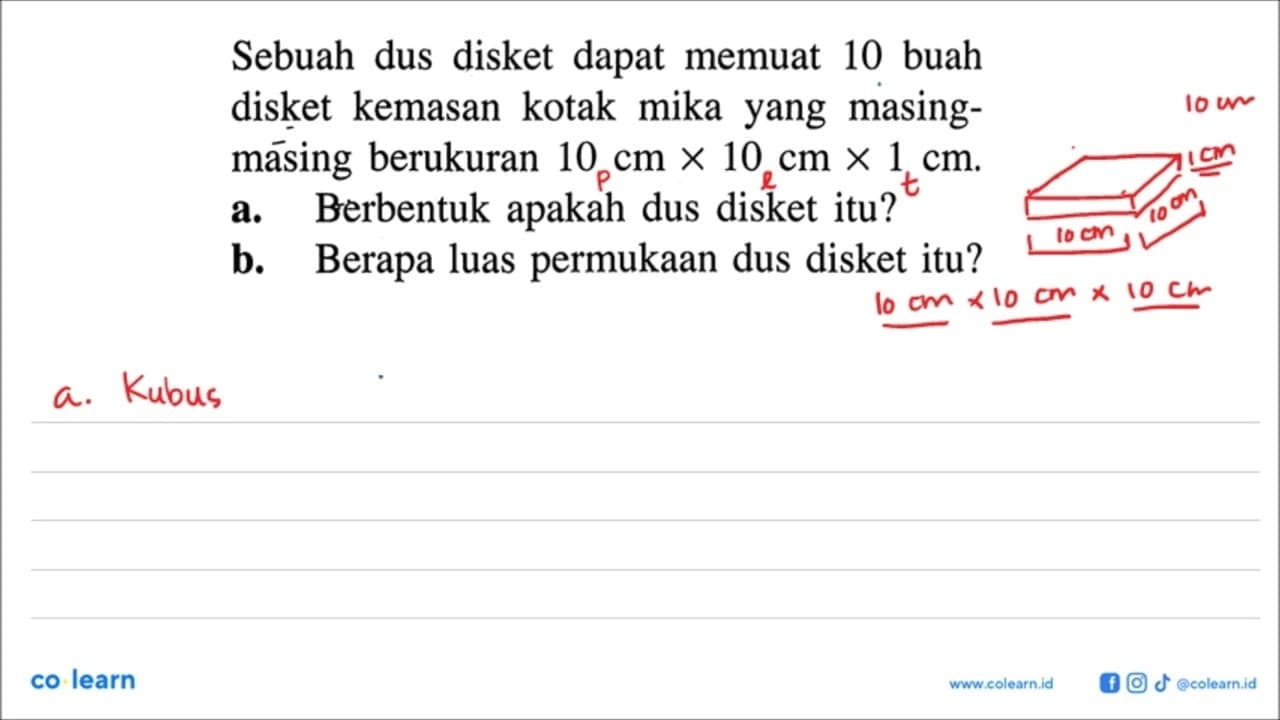 Sebuah dus disket dapat memuat 10 buah disket kemasan kotak