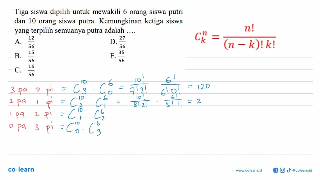 Tiga siswa dipilih untuk mewakili 6 orang siswa putri dan