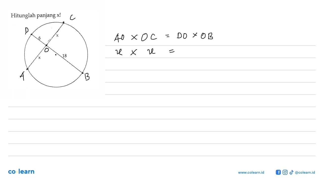 Hitunglah panjang x! 6 x x 18