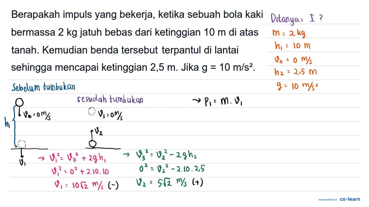 Berapakah impuls yang bekerja, ketika sebuah bola kaki