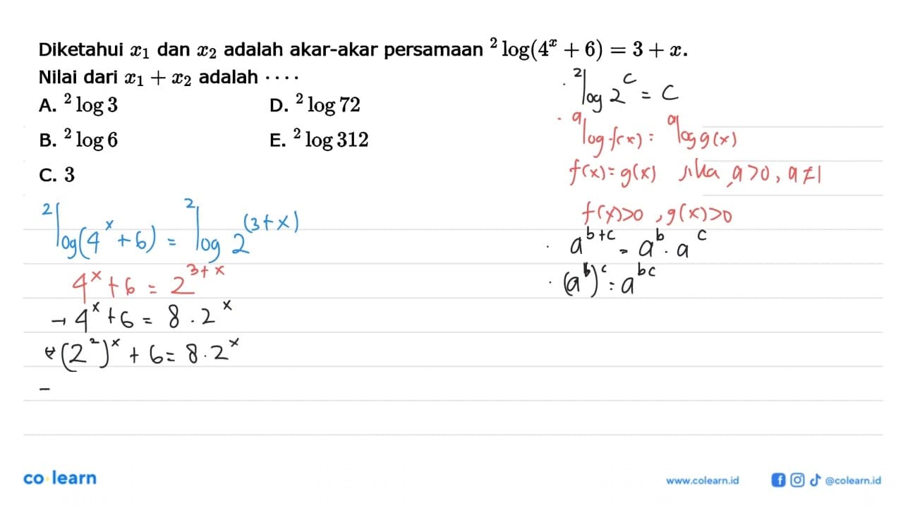 Diketahui X1 danx2 adalah akar-akar persamaan