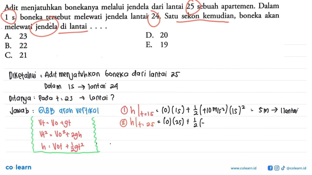 Adit menjatuhkan bonekanya melalui jendela dari lantai 25