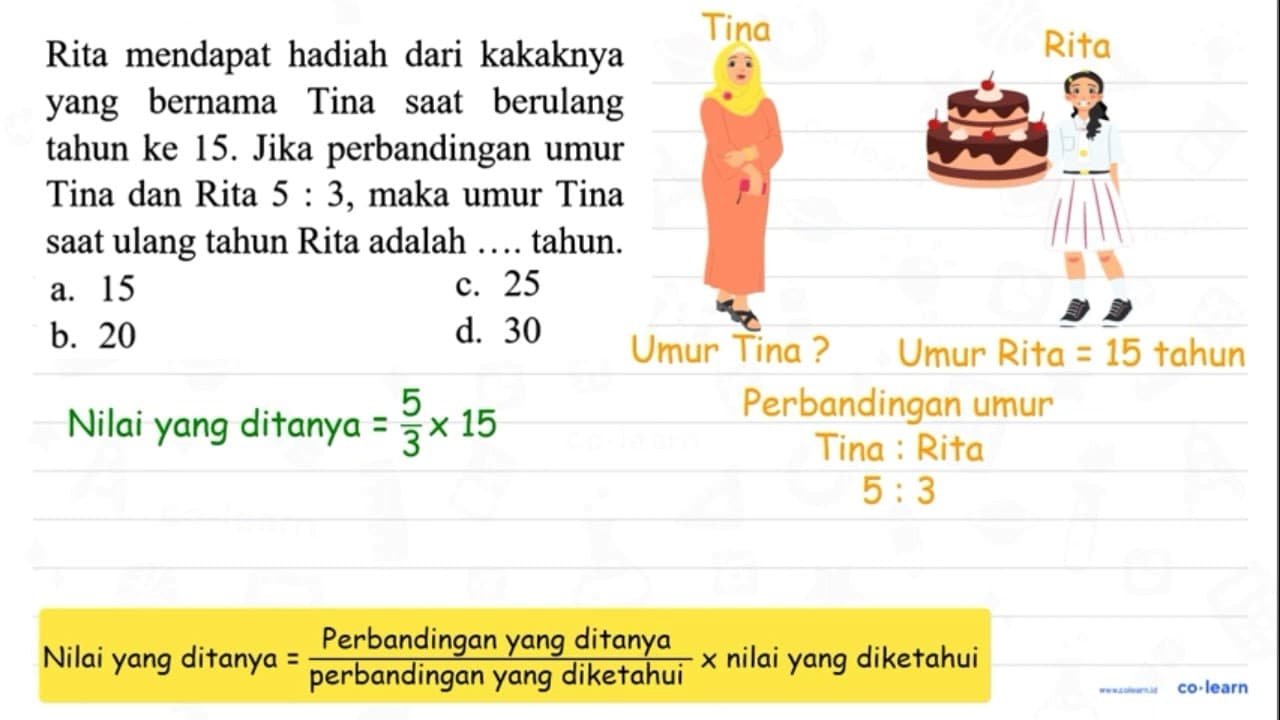 Rita mendapat hadiah dari kakaknya yang bernama Tina saat