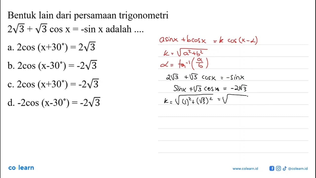 Bentuk lain dari persamaan trigonometri 2