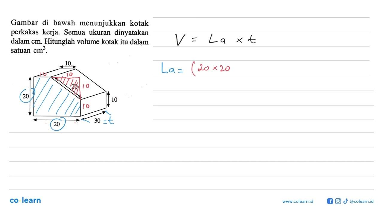 Gambar di bawah menunjukkan kotak perkakas kerja. Semua