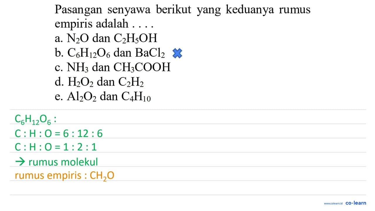 Pasangan senyawa berikut yang keduanya rumus empiris adalah