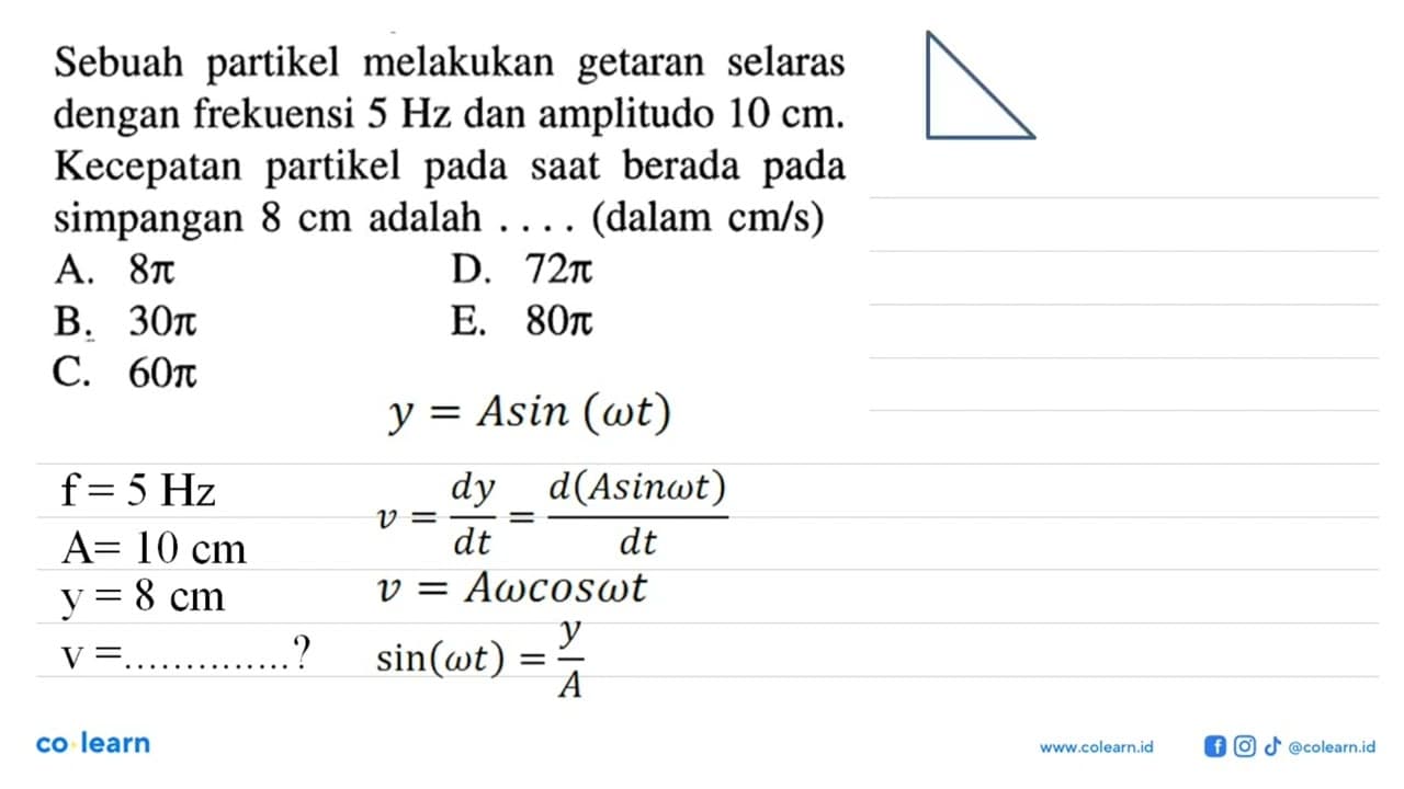 Sebuah partikel melakukan getaran selaras dengan frekuensi