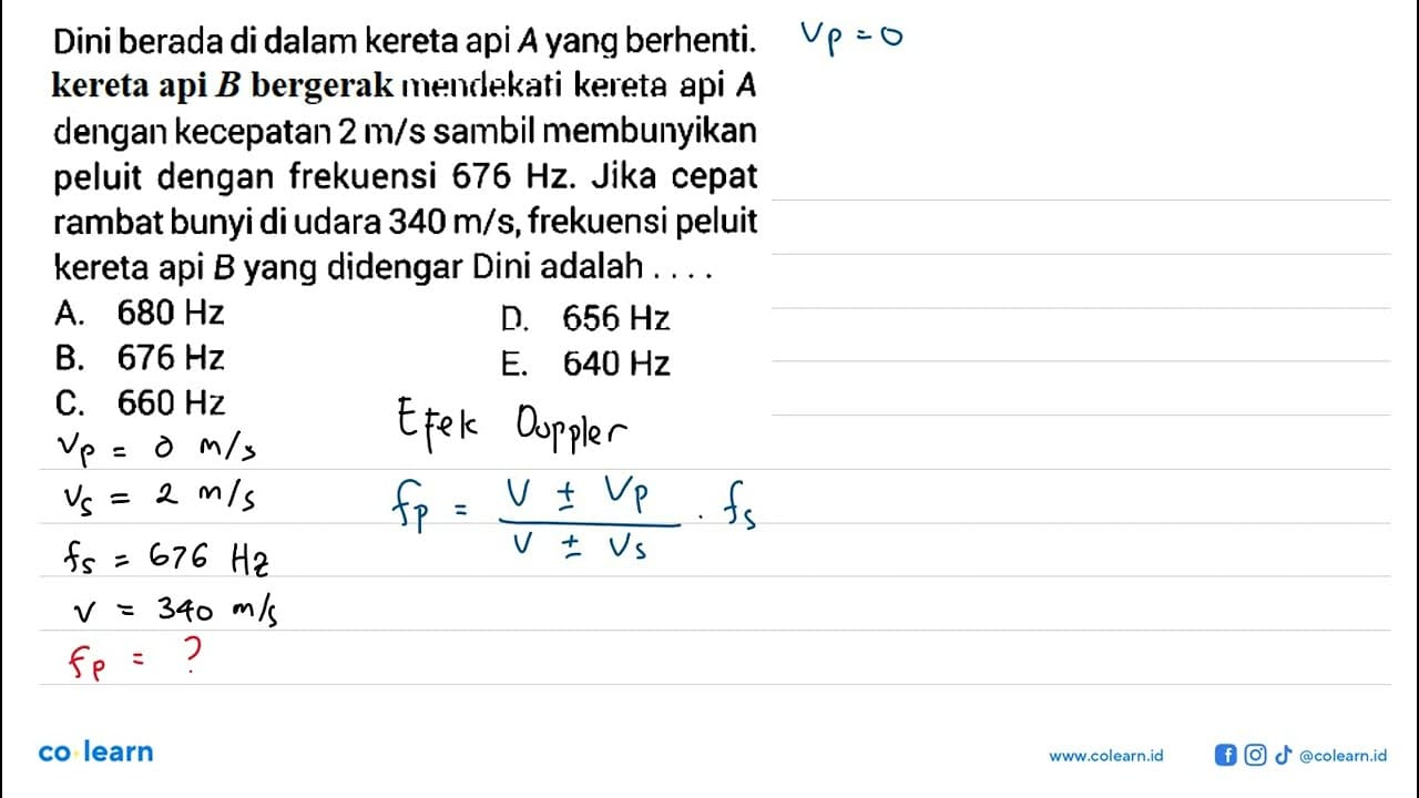 Dini berada di dalam kereta api A yang berhenti. kereta api