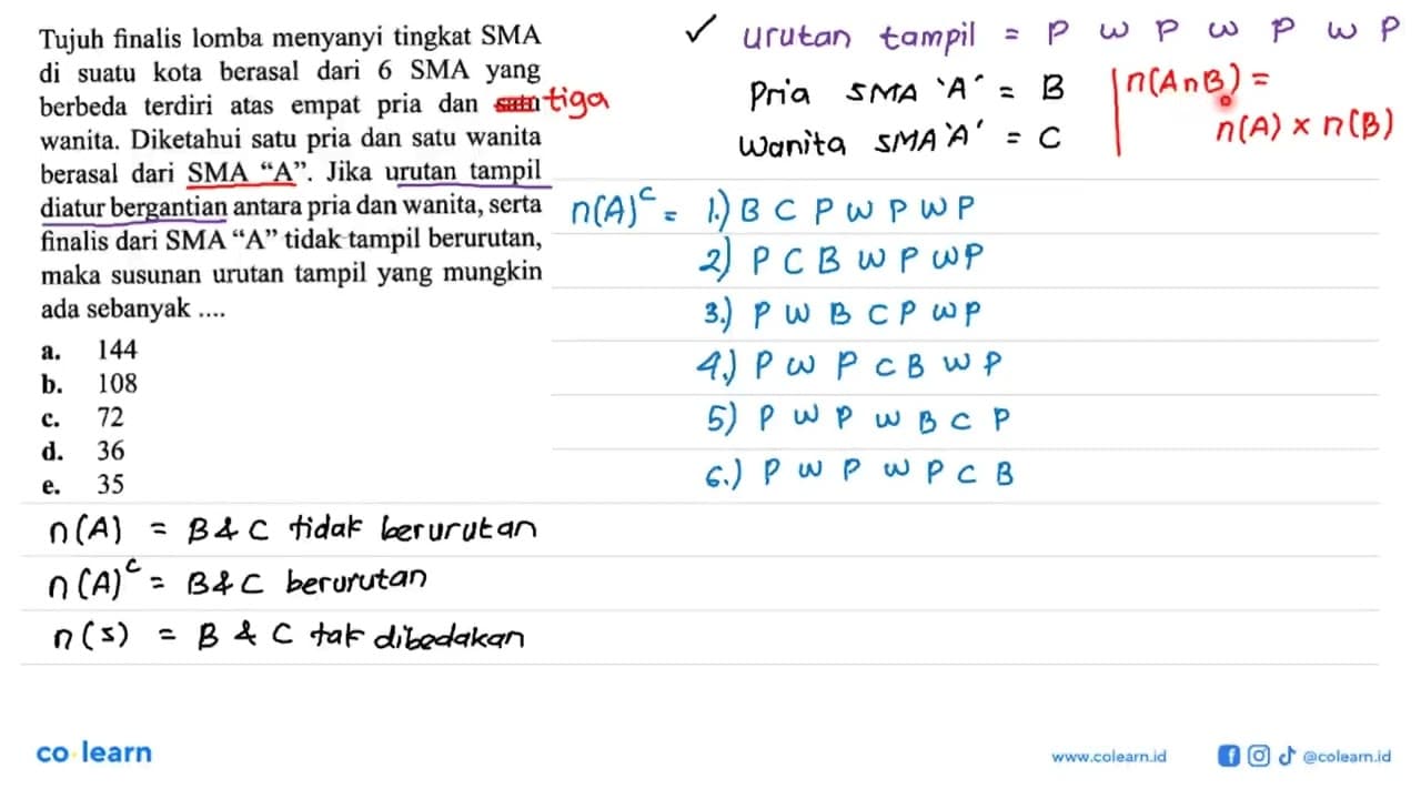 Tujuh finalis lomba menyanyi tingkat SMA di suatu kota