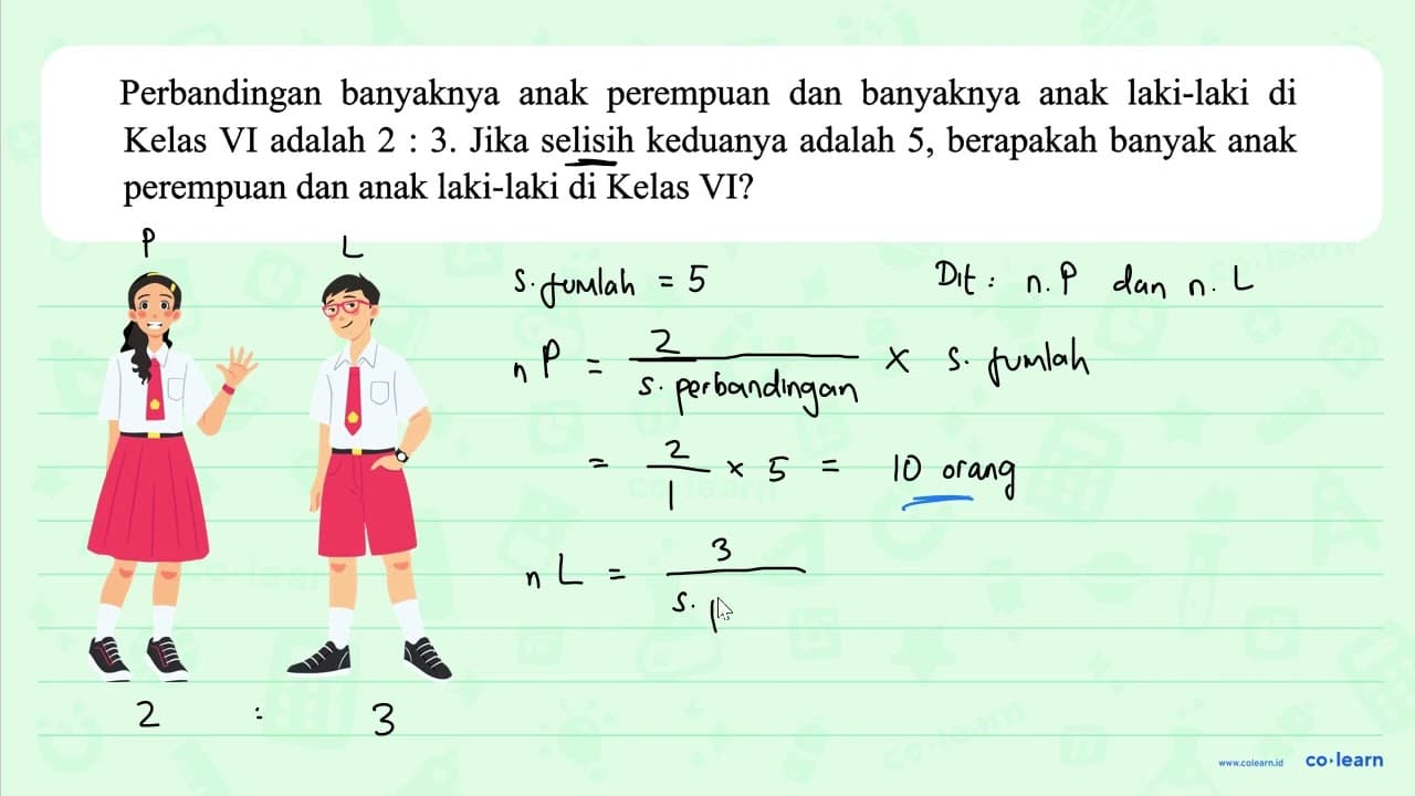 Perbandingan banyaknya anak perempuan dan banyaknya anak