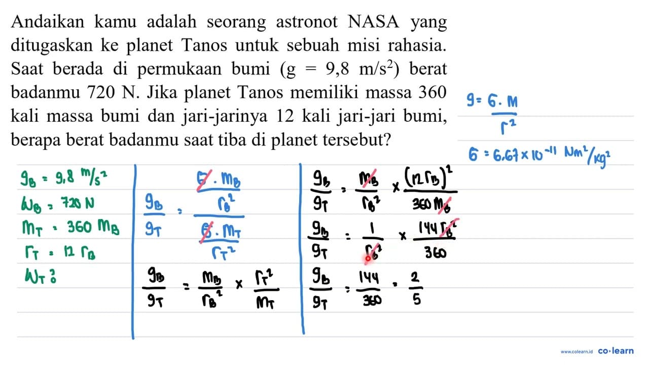 Andaikan kamu adalah seorang astronot NASA yang ditugaskan