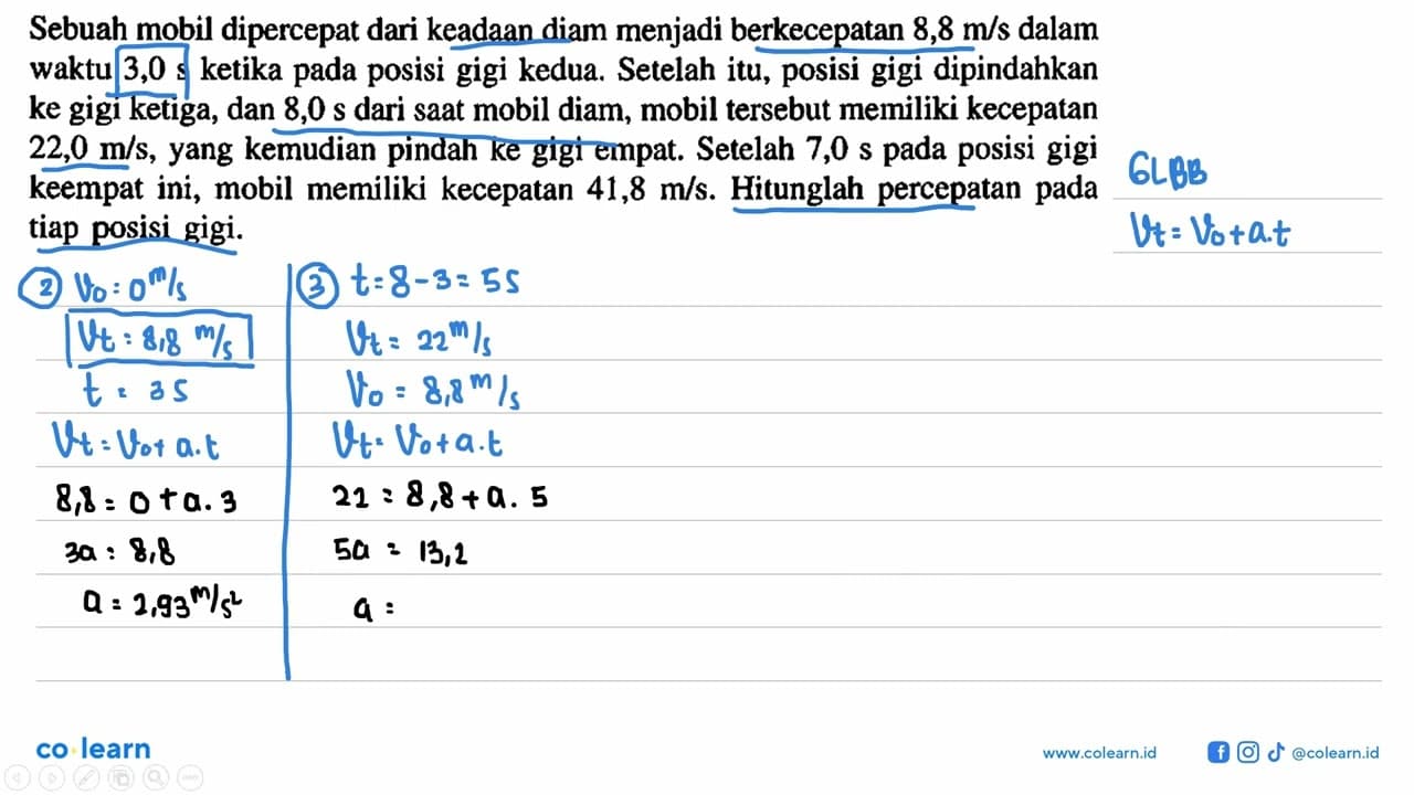 Sebuah mobil dipercepat dari keadaan diam menjadi