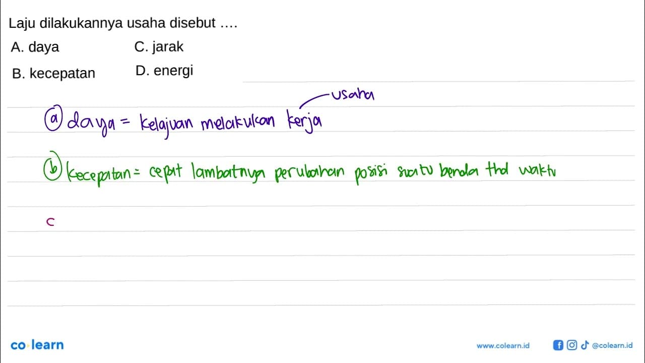 Laju dilakukannya usaha disebut ....