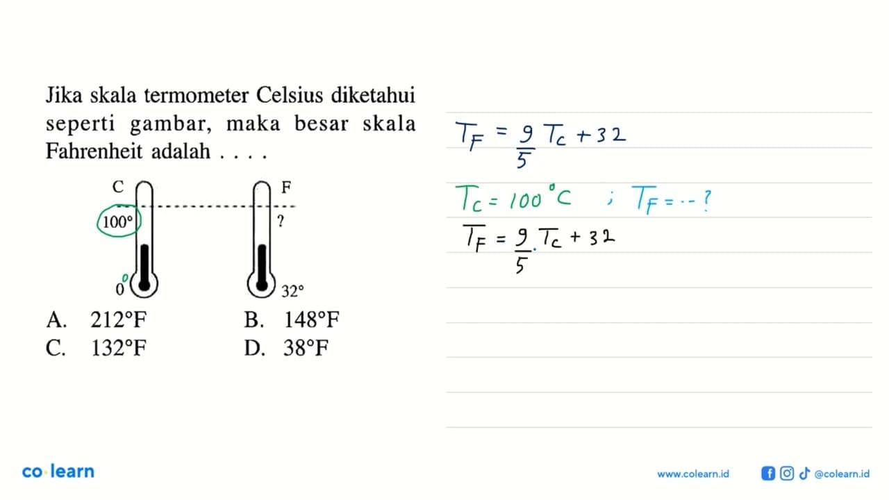 Jika skala termometer Celsius diketahui seperti gambar,