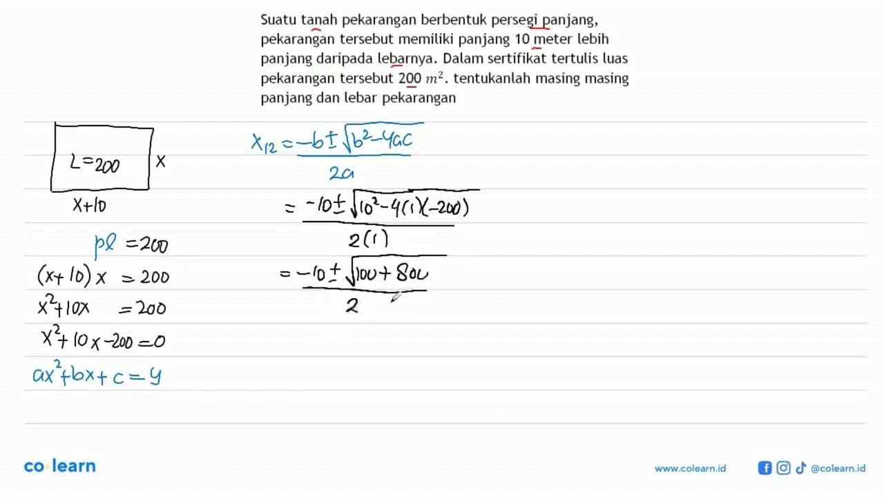 Suatu tanah pekarangan berbentuk persegi panjang,