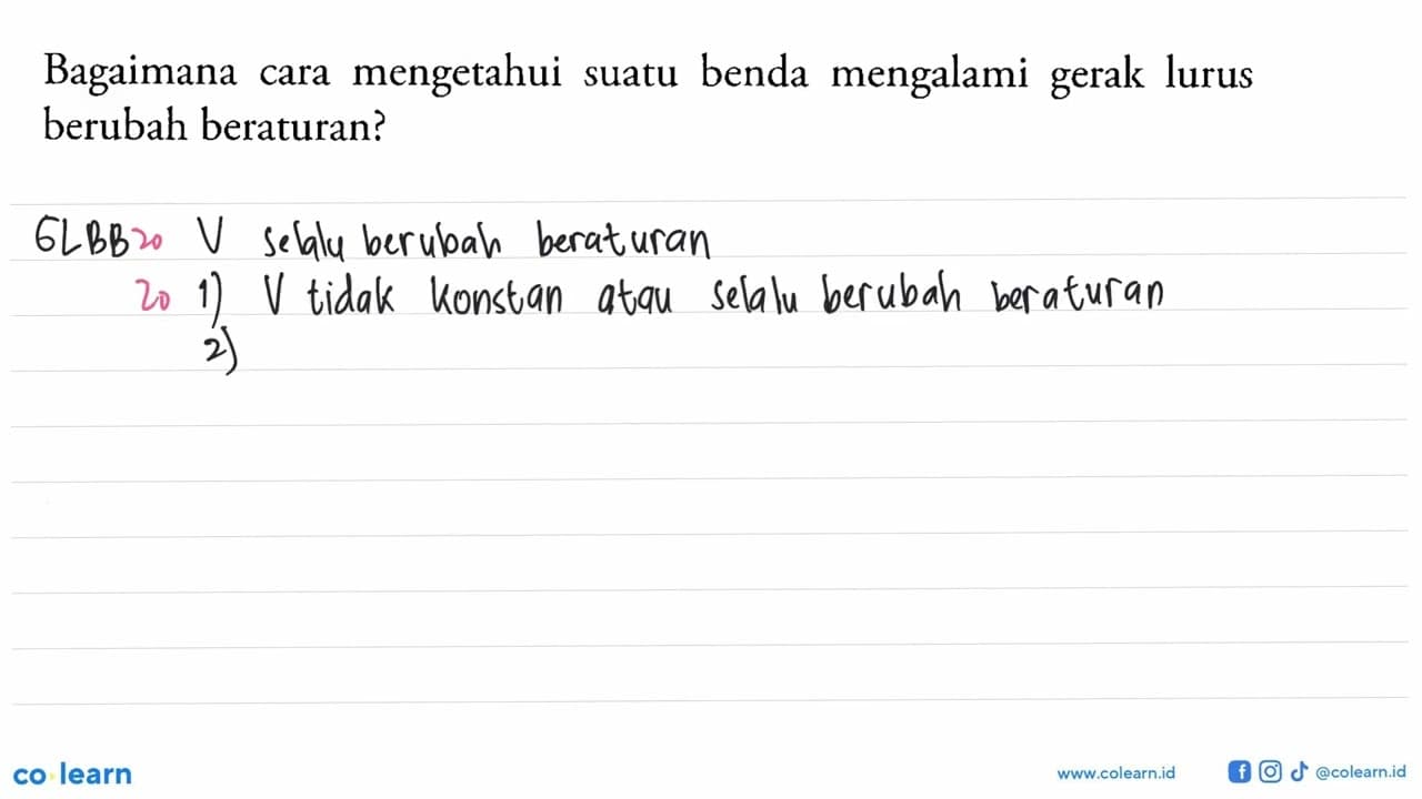 Bagaimana cara mengetahui suatu benda mengalami gerak lurus