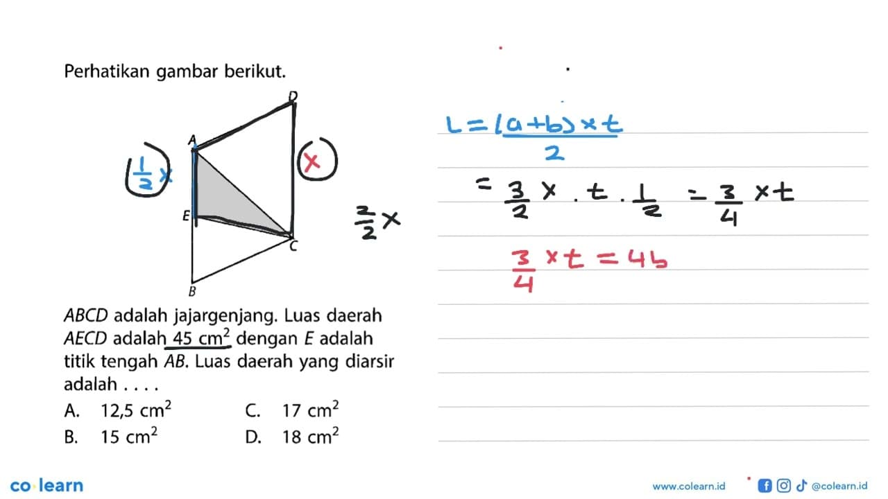 Perhatikan gambar berikut.A, D, E, C, B.ABCD adalah