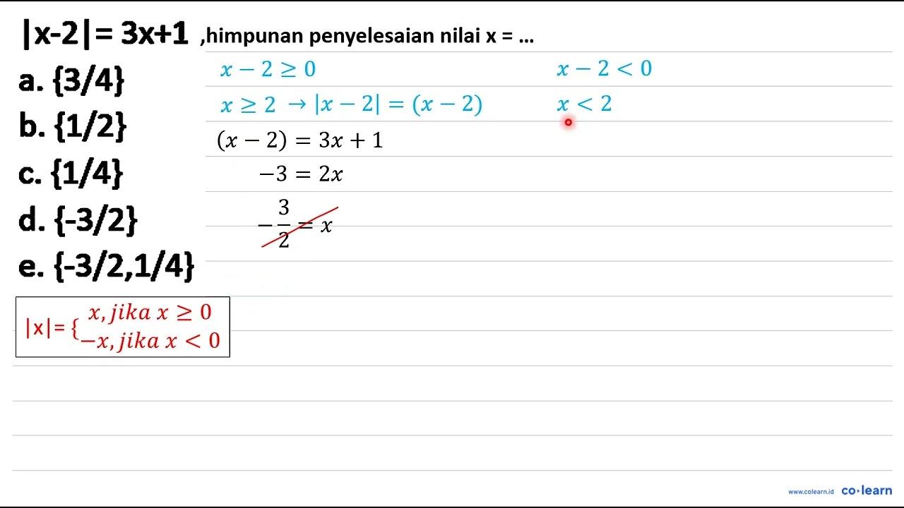 |x-2|=3 x+1