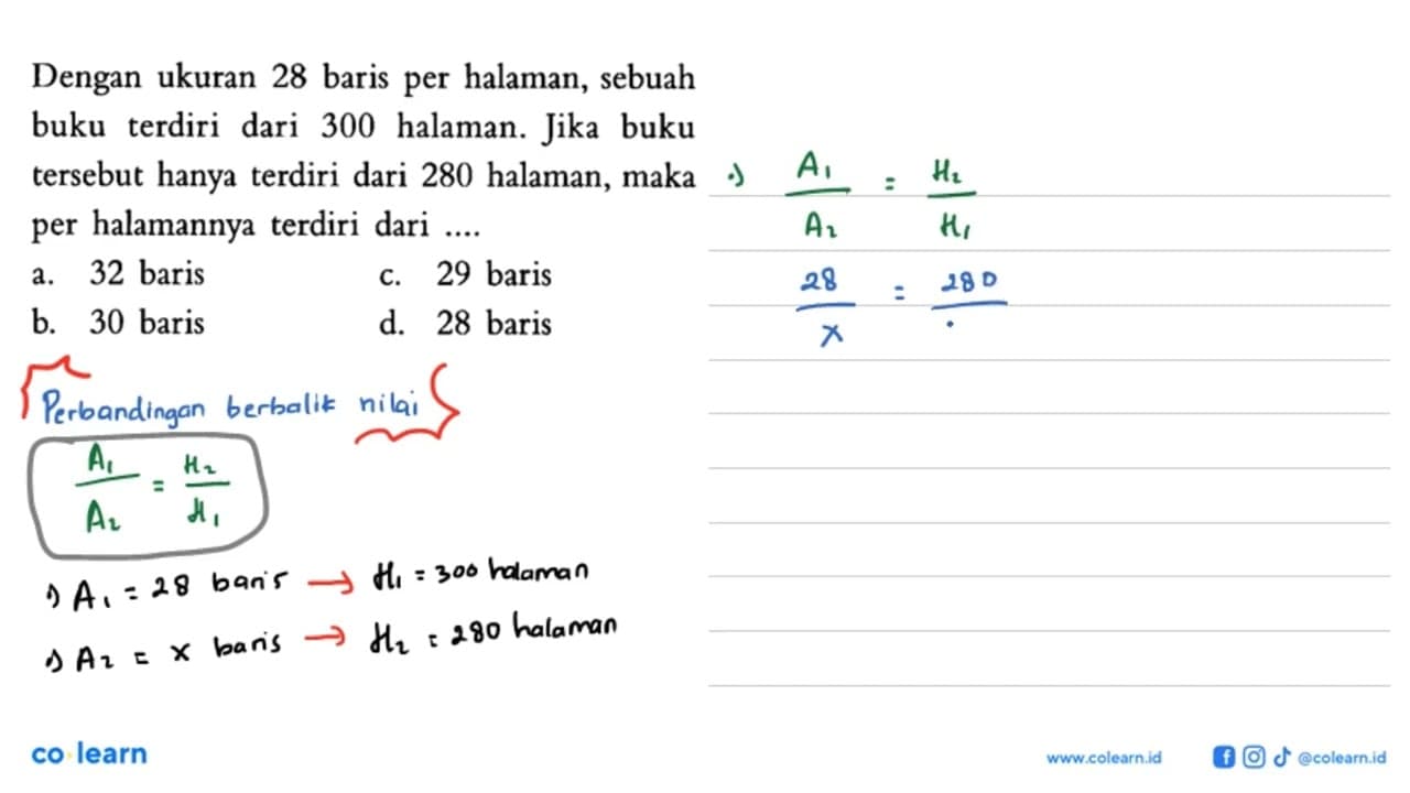 Dengan ukuran 28 baris per halaman, sebuah buku terdiri