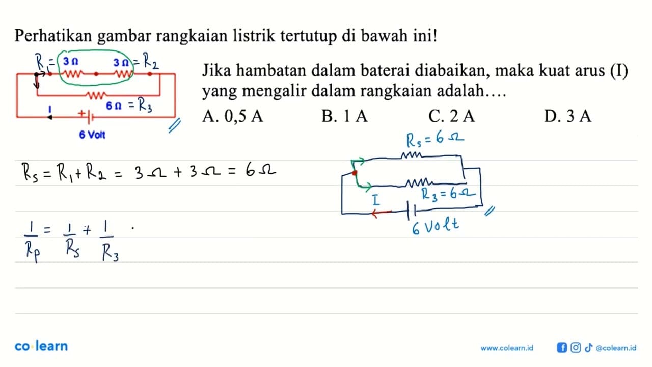 Perhatikan gambar rangkaian listrik tertutup di bawah ini!