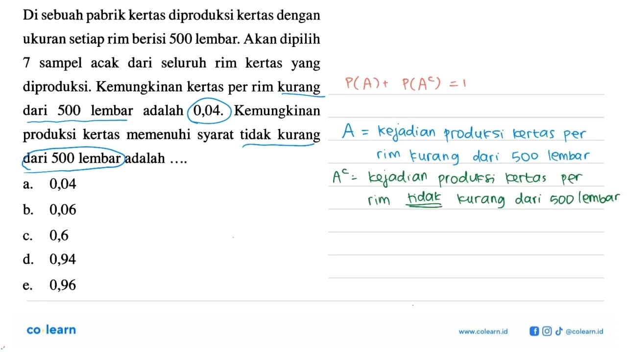 Di sebuah pabrik kertas diproduksi kertas dengan ukuran