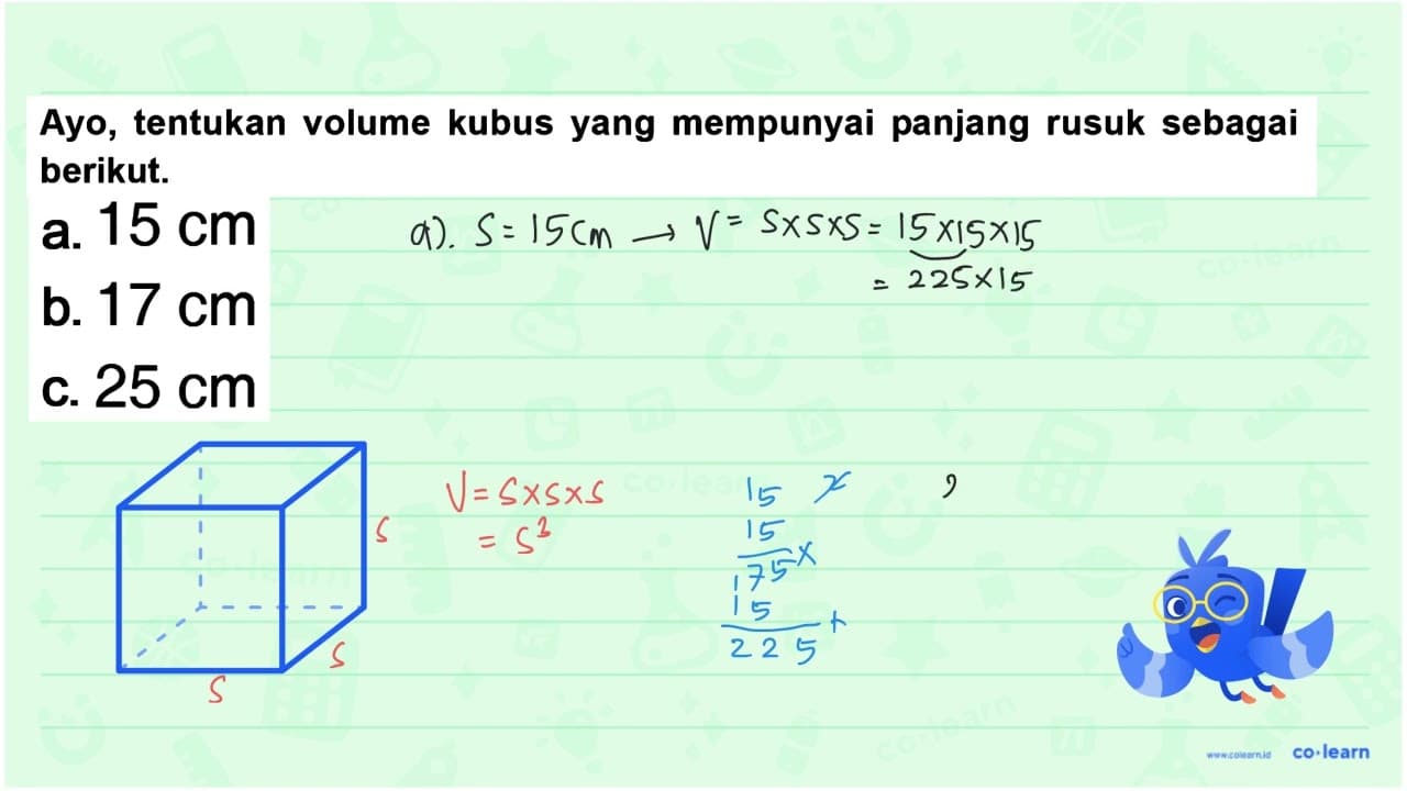 a. 15 cm b. 17 cm c. 25 cm