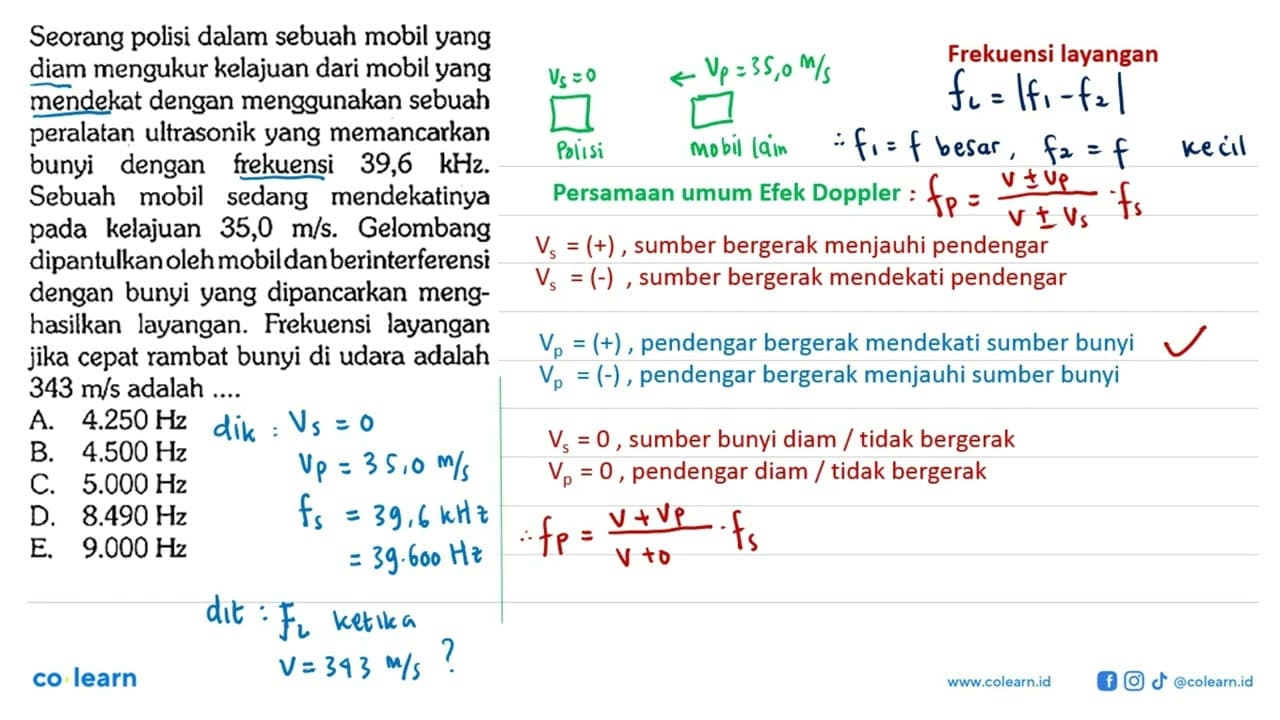 Seorang polisi dalam sebuah mobil yangdiam mengukur