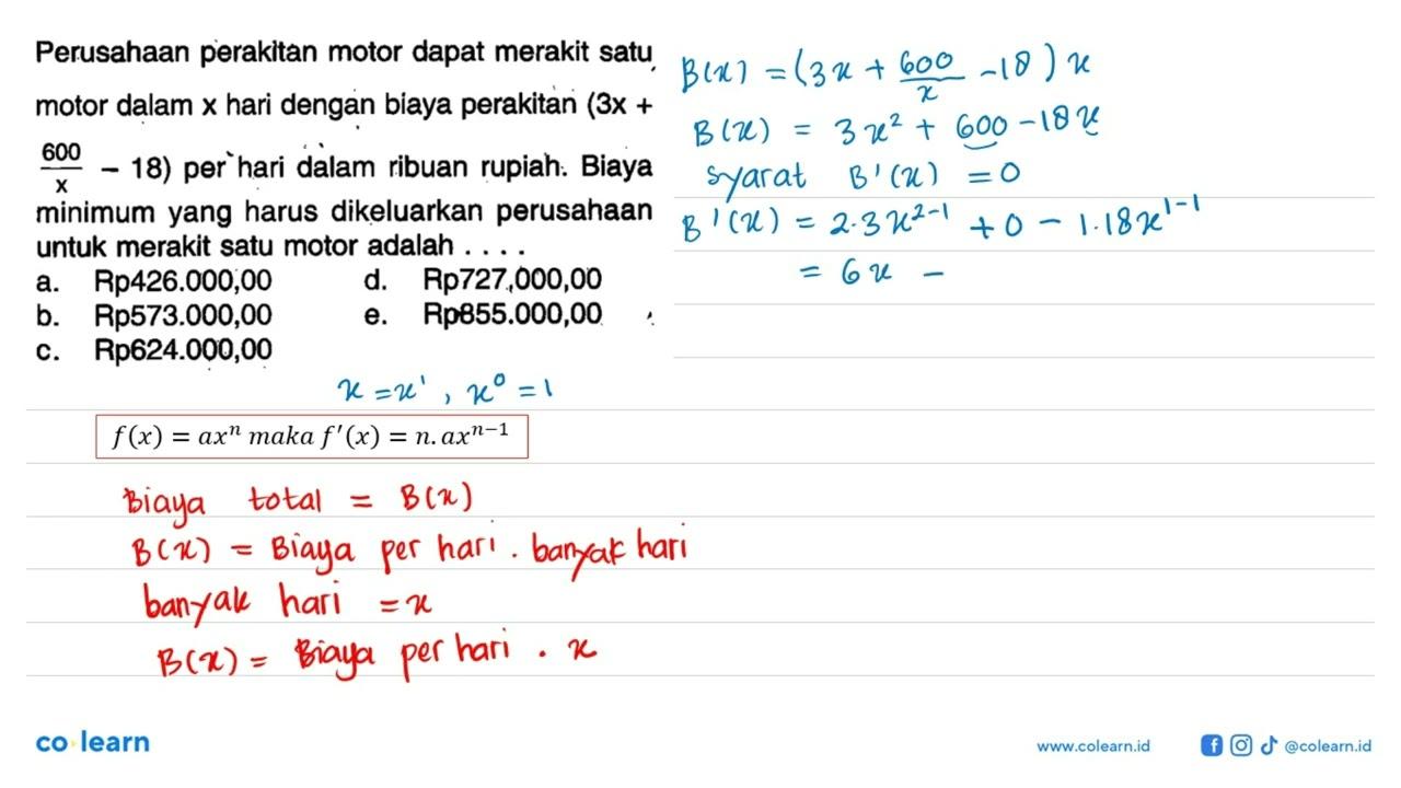 Perusahaan perakitan motor dapat merakit satu motor dalam x