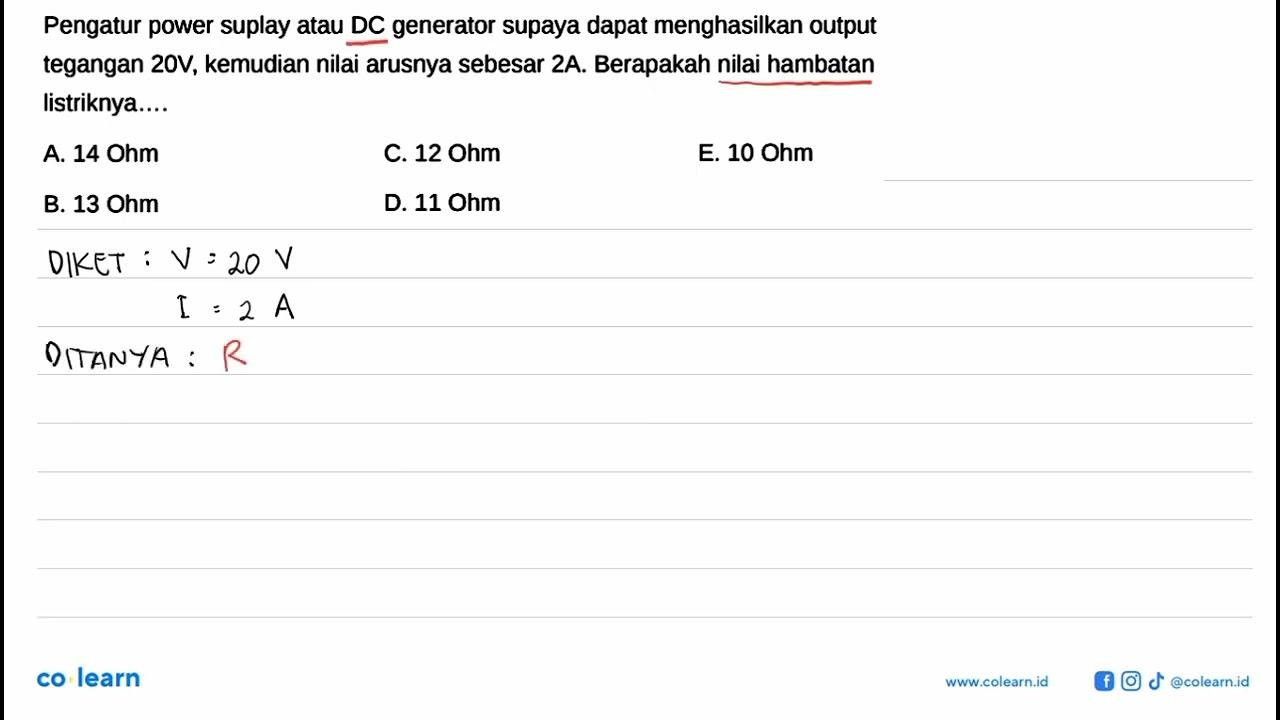 Pengatur power suplay atau DC generator supaya dapat