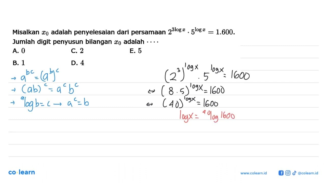 Misalkan x0 adalah penyelesaian dari persamaan