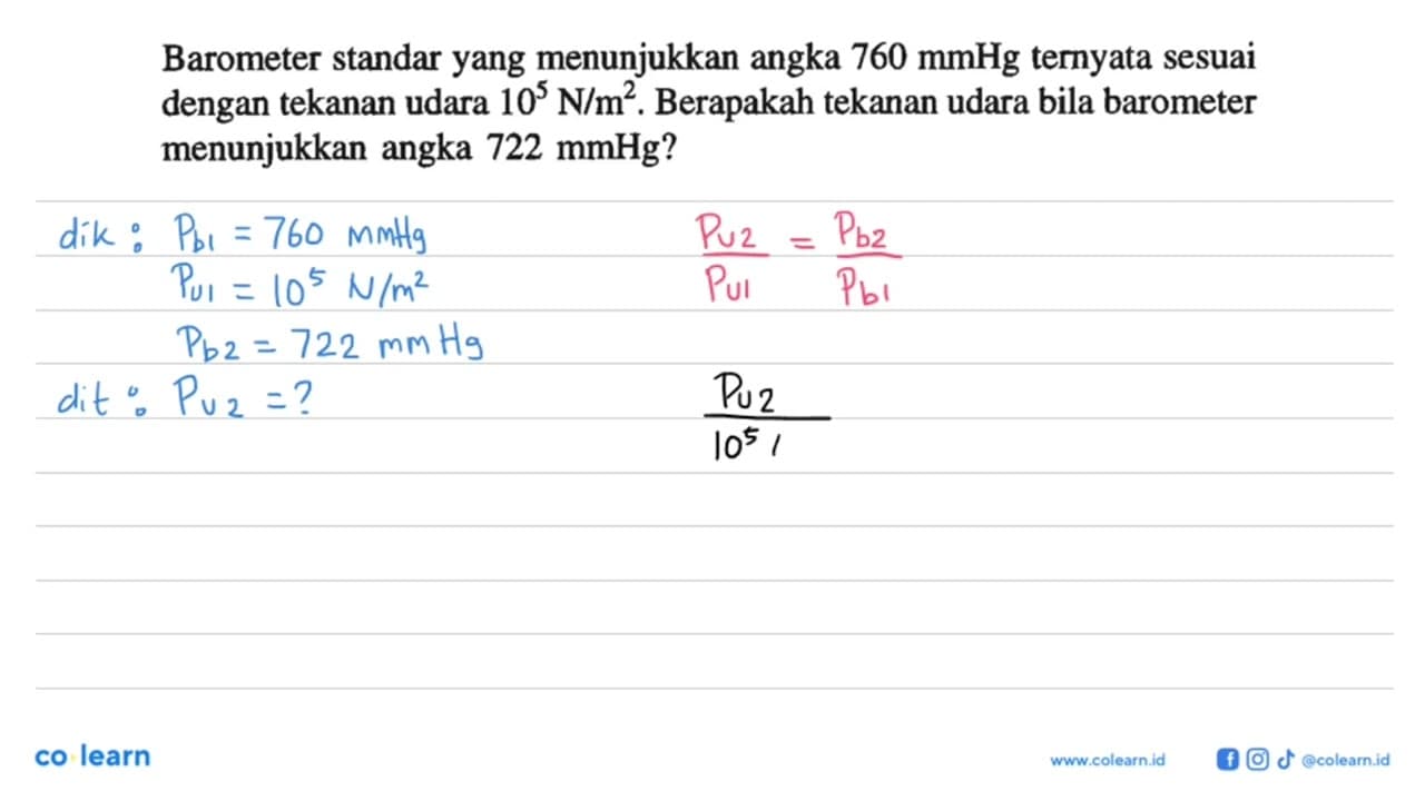 Barometer standar yang menunjukkan angka 760 mmHg teryata