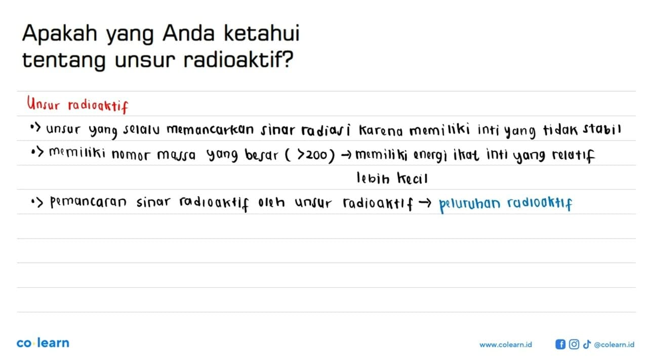 Apakah yang Anda ketahui tentang unsur radioaktif?