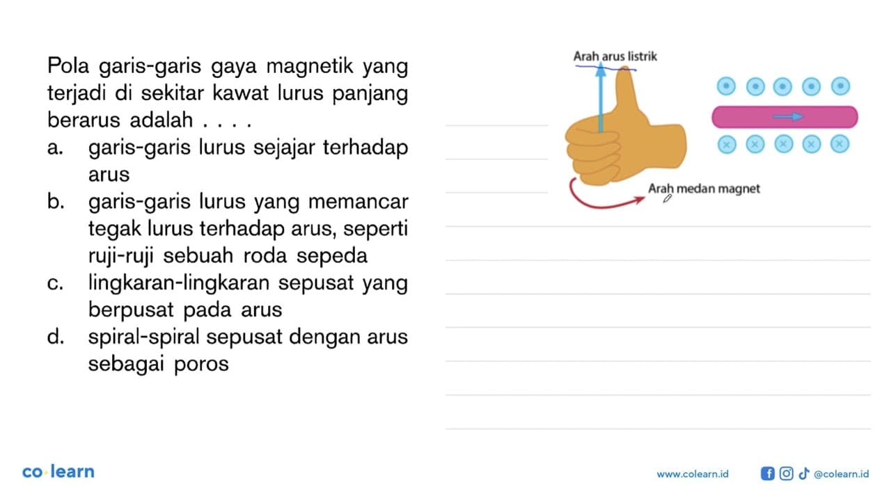 Pola garis-garis gaya magnetik yang terjadi di sekitar