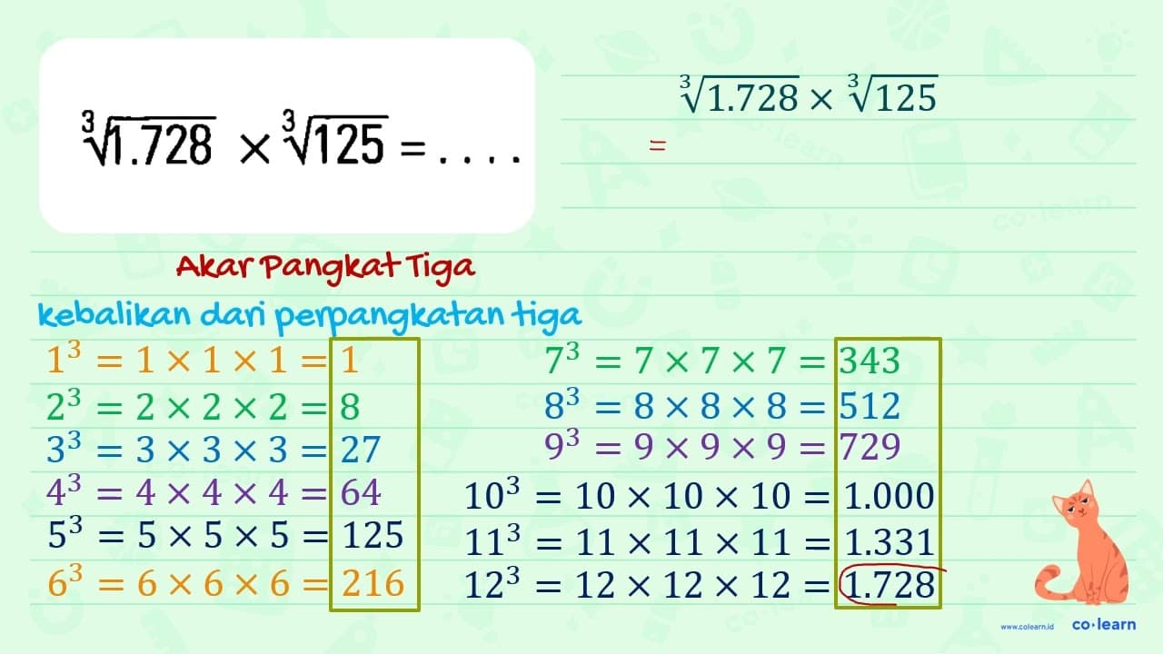 1.728^(1/3) x 125^(1/3)=...