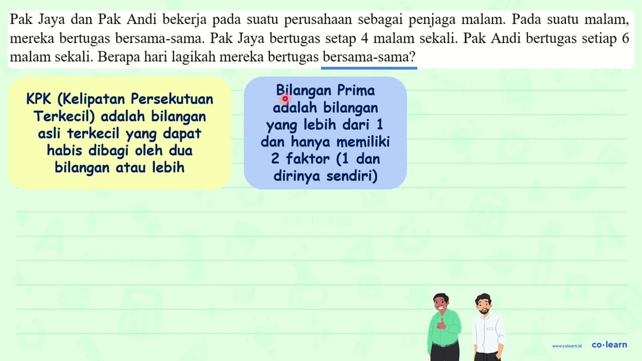 Pak Jaya dan Pak Andi bekerja pada suatu perusahaan sebagai