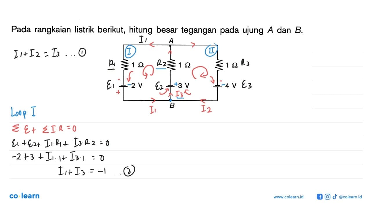 Pada rangkaian listrik berikut, hitung besar tegangan pada