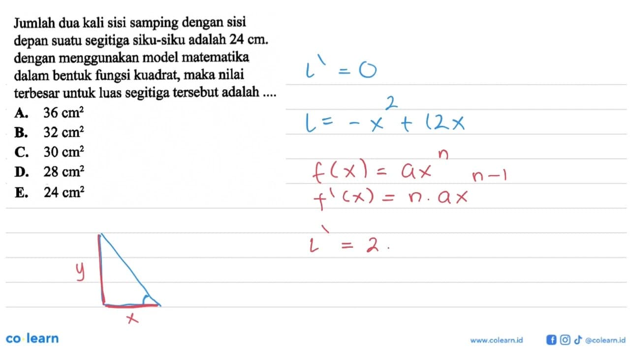 Jumlah dua kali sisi samping dengan sisi depan suatu