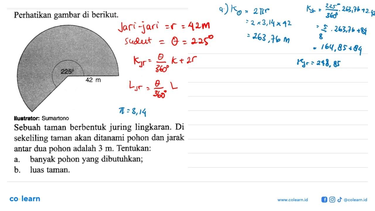 Perhatikan gambar di berikut. 225 42 m Ilustrator: