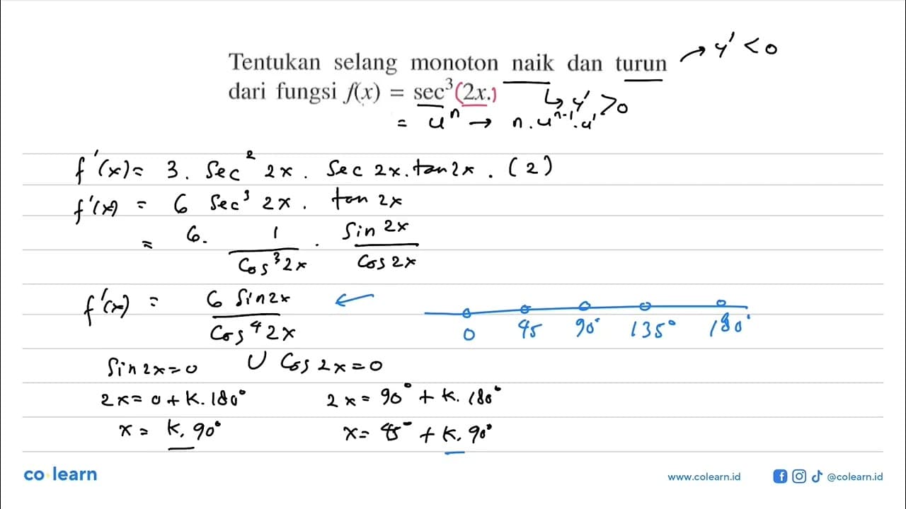 Tentukan selang monoton naik dan turun dari fungsi