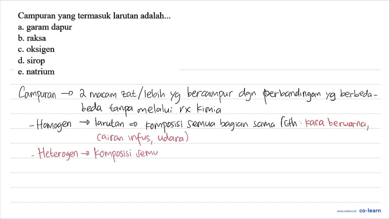 Campuran yang termasuk larutan adalah...