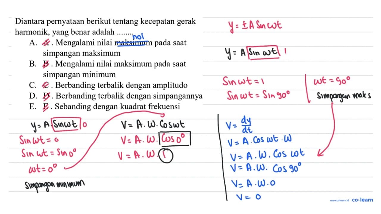 Diantara pernyataan berikut tentang kecepatan gerak